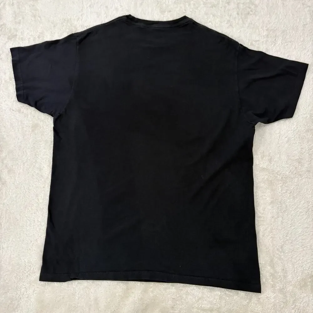 Levis Mens L Black Batwing Logo Graphic T Shirt Plaid Check Short Sleeve Tee